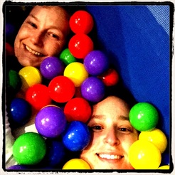 Barb and Nat in ballpit