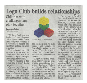 Tennessean Article about Lego Club